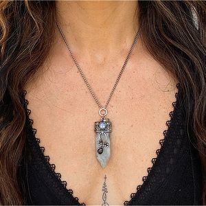 Labradorite Crystal Pendant Necklace